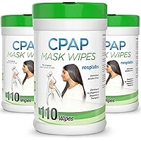 resplabs CPAP Mask Wipes Unscented Cleaner for Full Face, Nasal Masks & Supplies 110 Wipes (Pack of 3)