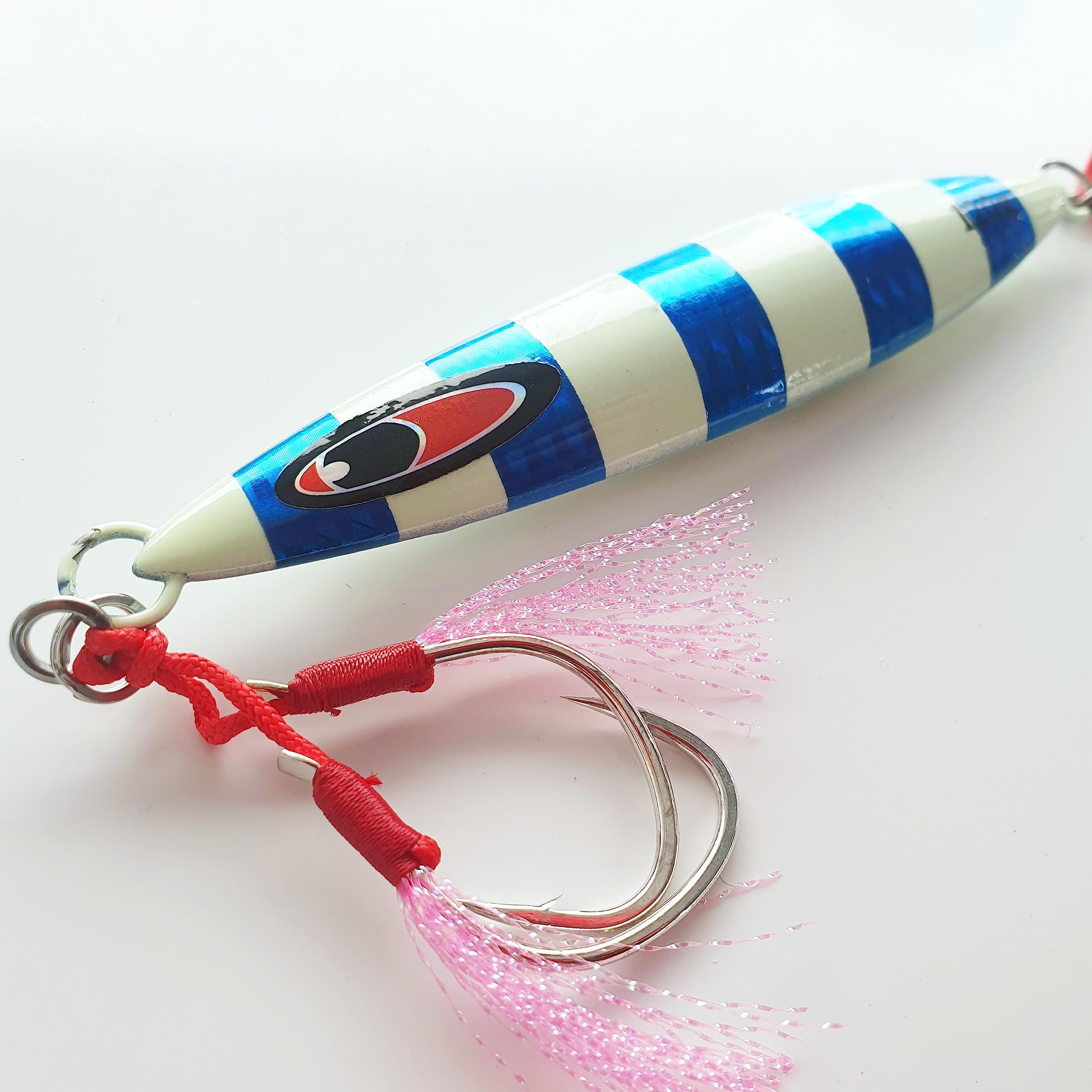 Slow Fall Jig Jigging Lure luminescent - Bass/Cod Fishing Lure (120 Gram, BLUE GLOW)