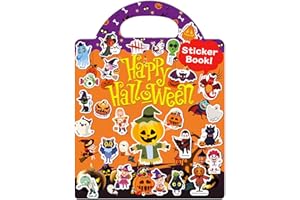 Benresive Halloween Reusable Sticker Books for Kids 2-4, Fun Sticker Books for Toddlers 1-3, Toddler Sticker Book, 36 Pcs Toddler Travel Toys Acticities Crafts Gifts - Halloween Sticker Book