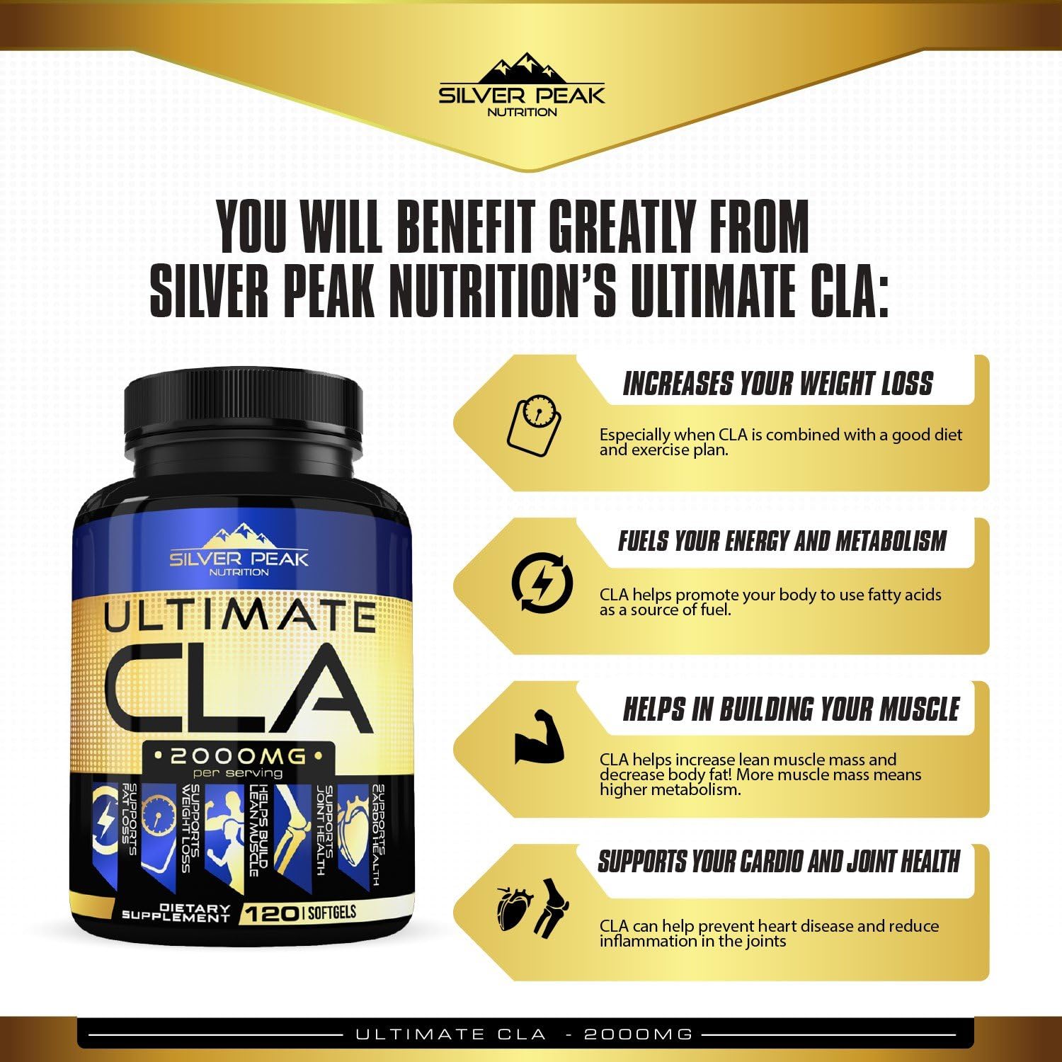 CLA, CLA Safflower Oil for Weight Loss, CLA Supplement for Men & Women
