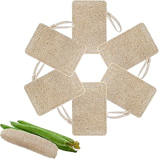 munloo Natur Luffa Schwämme, 6 Stücke Wiederverwendbar Spülschwamm Luffapflanzenfaser Küchenschwamm Luffaschwamm (Gelb)