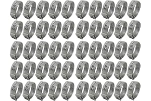 OCS Parts – Oetiker Ear Clamps 167 Series, 304 Stainless Steel, 13.3 mm Size, Pack of 50, Band Dimension 7 x 0.6 mm, Includes