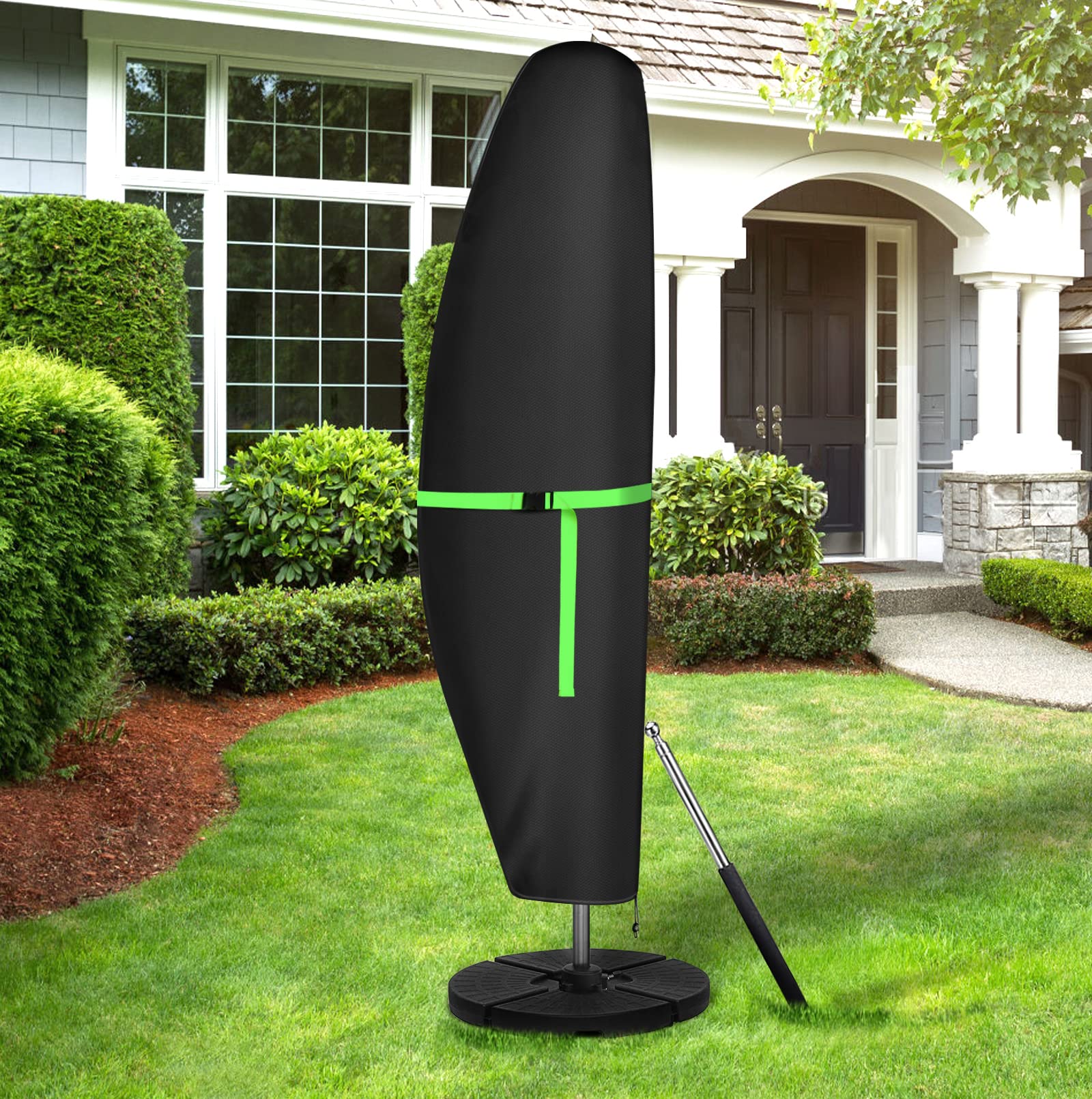 Umbrella Cover, Cantilever Parasol Cover (Black, 265x30x70/45cm(420D))