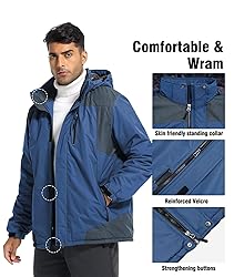 Zoofly Mens Winter Jackets Water Resistant Ripstop