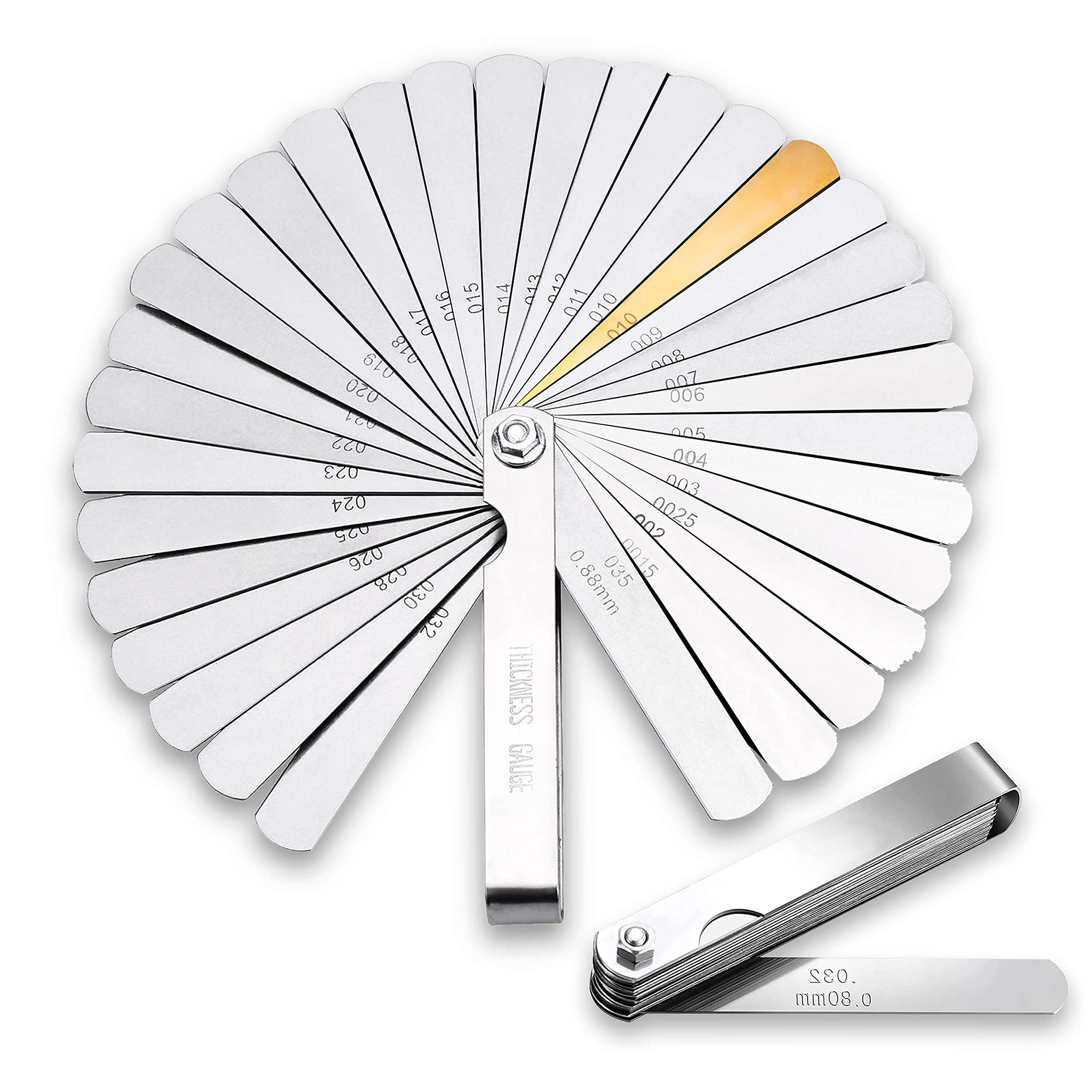 CZ Store Blade Feeler Gauge Set |32 blades 3.54"|✮LIFETIME GUARANTEED✮- Stainless Steel Double Mechanical Engine Shims, Foldable Tool for Measuring Thickness Between Shocks, Valve Rocker Clearance