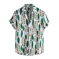 Men Tshirt Mens Hawaiian Shirts Button Down Short