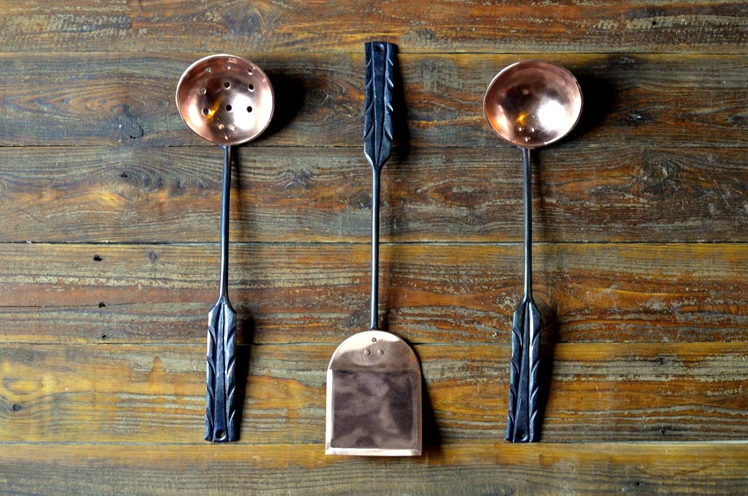 Hand Copper Utensils * Blacksmith Made Utensil Set