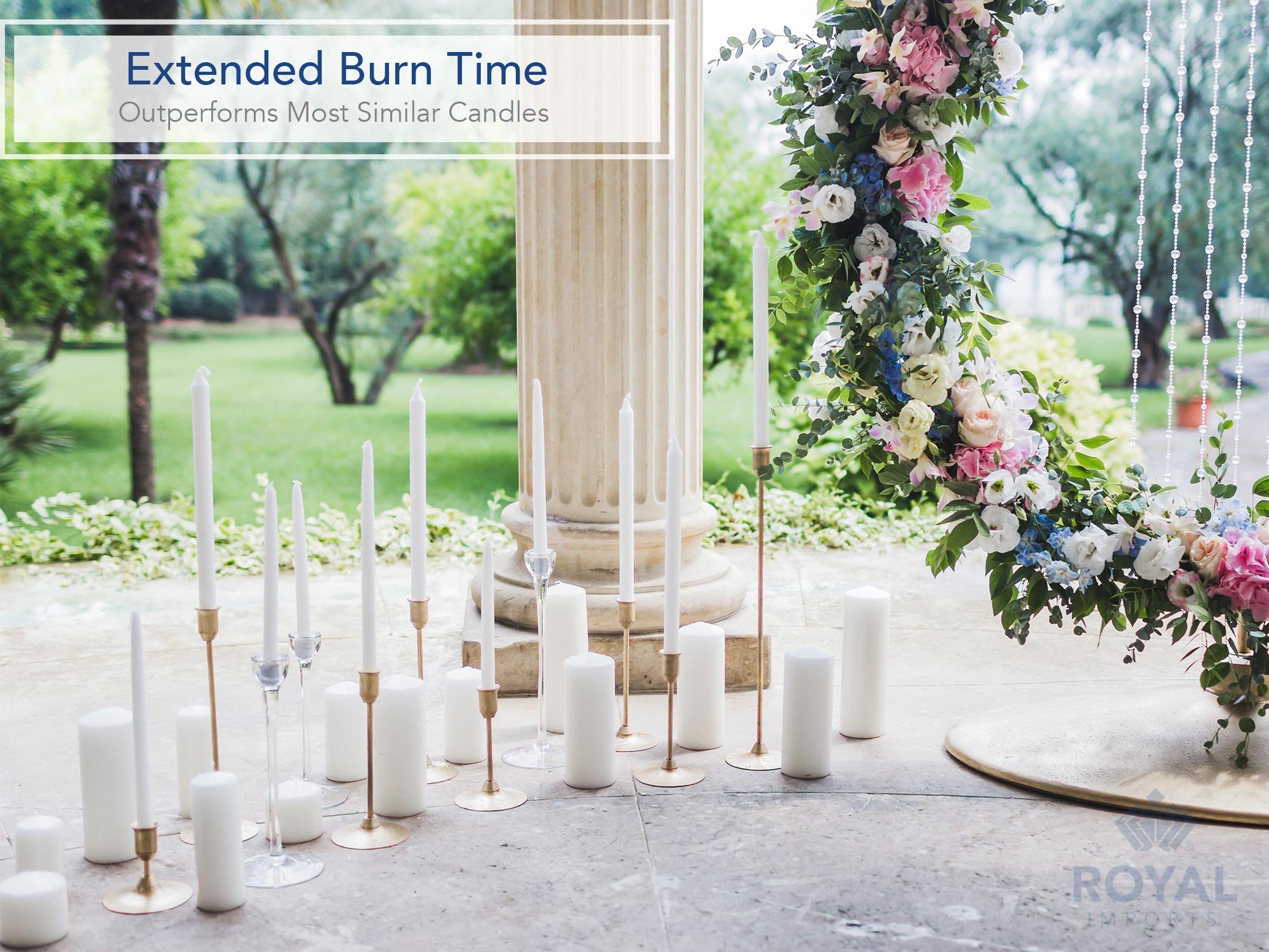 Royal Imports 4 Sets of 3" Pillar Candles (12 Candles) for Wedding, Birthday, Holiday & Home Decoration, 3x3, 3x6, 3x9, White Wax