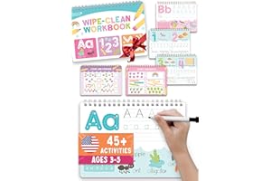 Hadley Designs ABC Tracing Books for Kids Ages 3-5, Dry Erase Writing Practice for Kids Age 3-5, Preschool Workbooks Age 3-4, Alphabet Letter Tracing Book for Toddlers Preschool Learning Activities