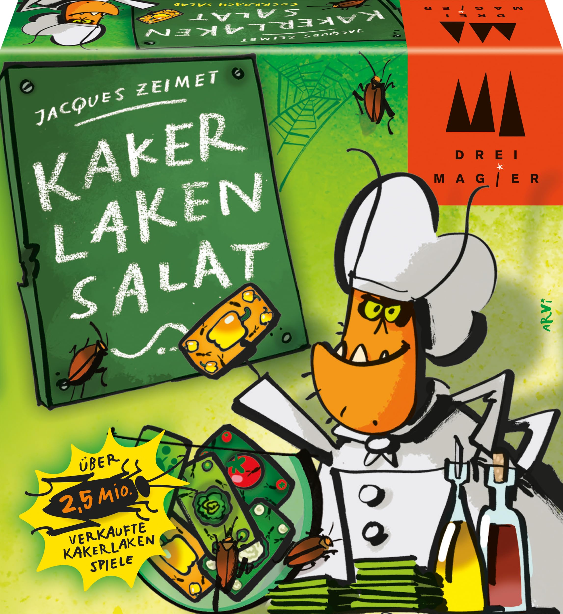 Schmidt Spiele 40839 Kakerlakensalat, Drei Magier Kartenspiel, grün