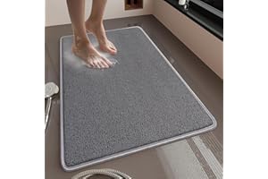 Muecleao Loofah Shower Mat, Non Slip Anti Mould Bath Mats with Reinforced Edge for Inside Shower, Washable Antibacterial Soft