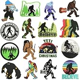 HEYTRCO 16PCS Bigfoot Iron on Patches, Believe Sasquatch Embroidered Patches for Clothes, Wildfoot Custom Hiking Adventure Applique for Hats, Jeans, Jackets, Bags, Backpacks, Dress