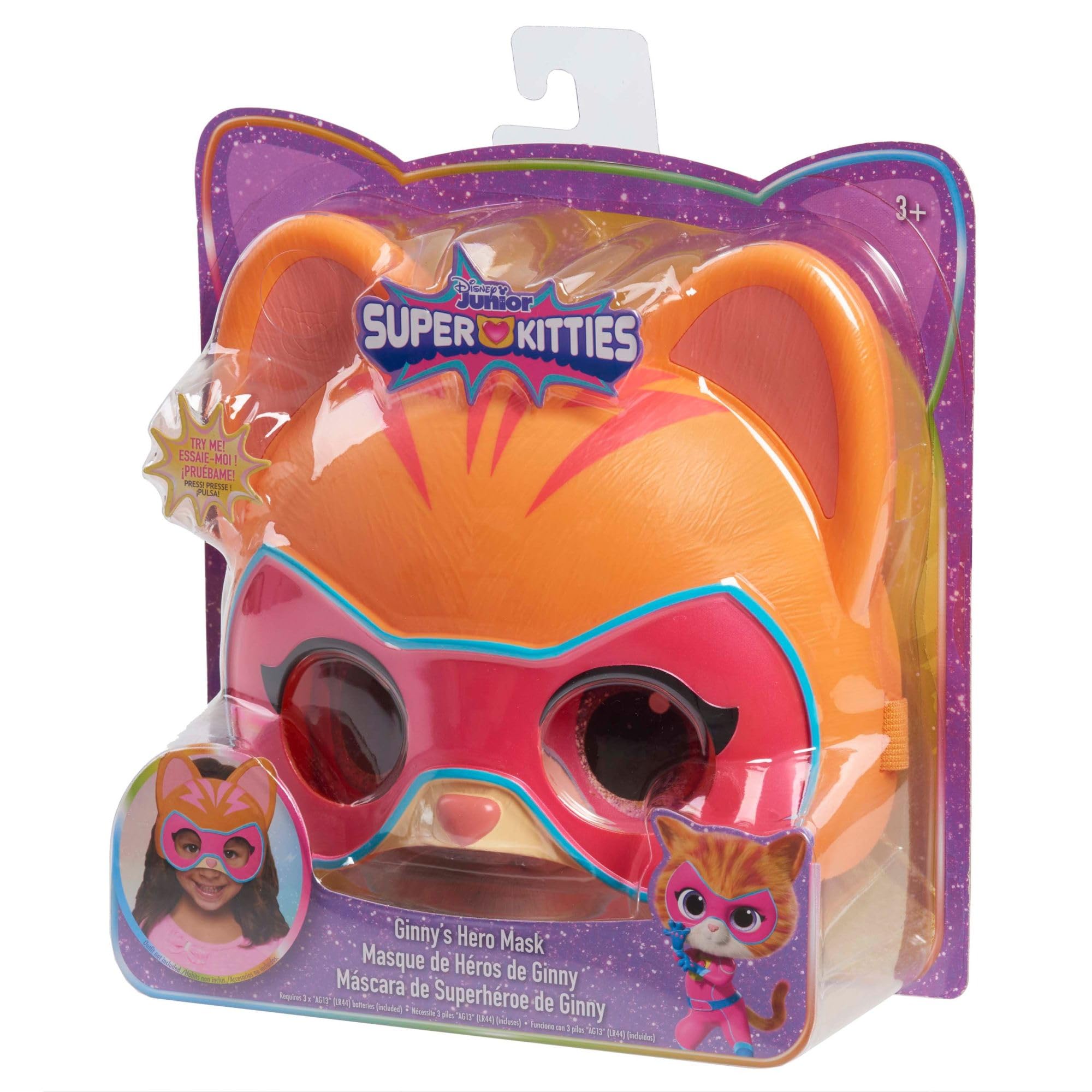 Disney Junior SuperKitties Hero Mask - Ginny, Kids Toys for Ages 3 Up by Just Play