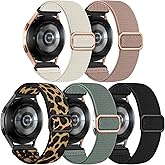 Lerobo 5 Pack Stretchy Bands Compatible with Samsung Galaxy Watch 7 6 5 4 FE Band 40mm 44mm 45mm/Watch 6 4 Classic 4 42mm 46mm 43mm 47mm/Active 2,20mm Soft Nylon Solo Loop Band Elastic Strap