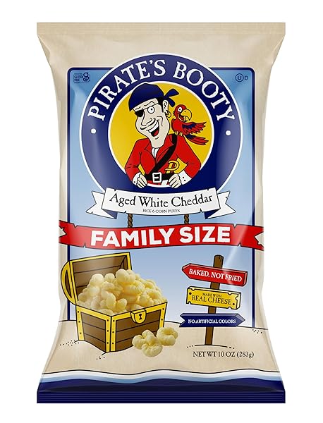 PIRATE’S BOOTY AGED WHITE CHEDDAR CHEESE PUFFS, GLUTEN-FREE, KIDS SNACKS, 10OZ