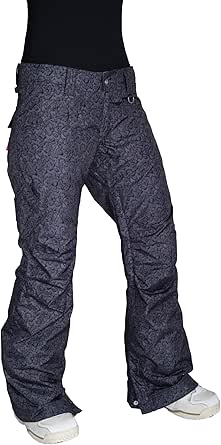 Amazon.com : Betty Rides Women's Lucky Plaid Rocker Snowboard/Ski Pants (Black Lace, X-Small 