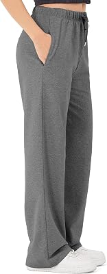 Pantalon de Survêtement Femme Coton – Jogging Jambe Large