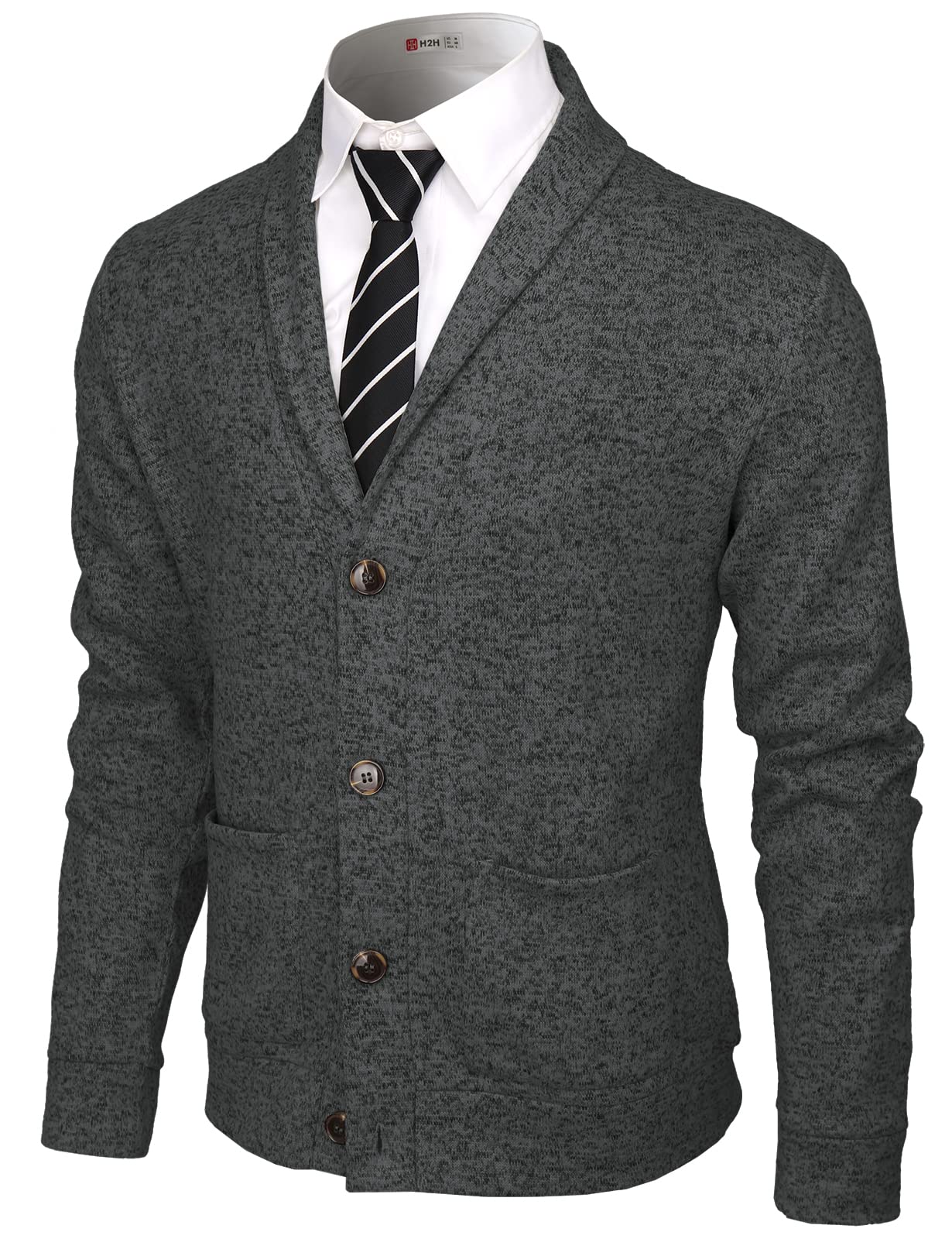 H2H Mens Casual Slim Fit Solid Texture Lightweight