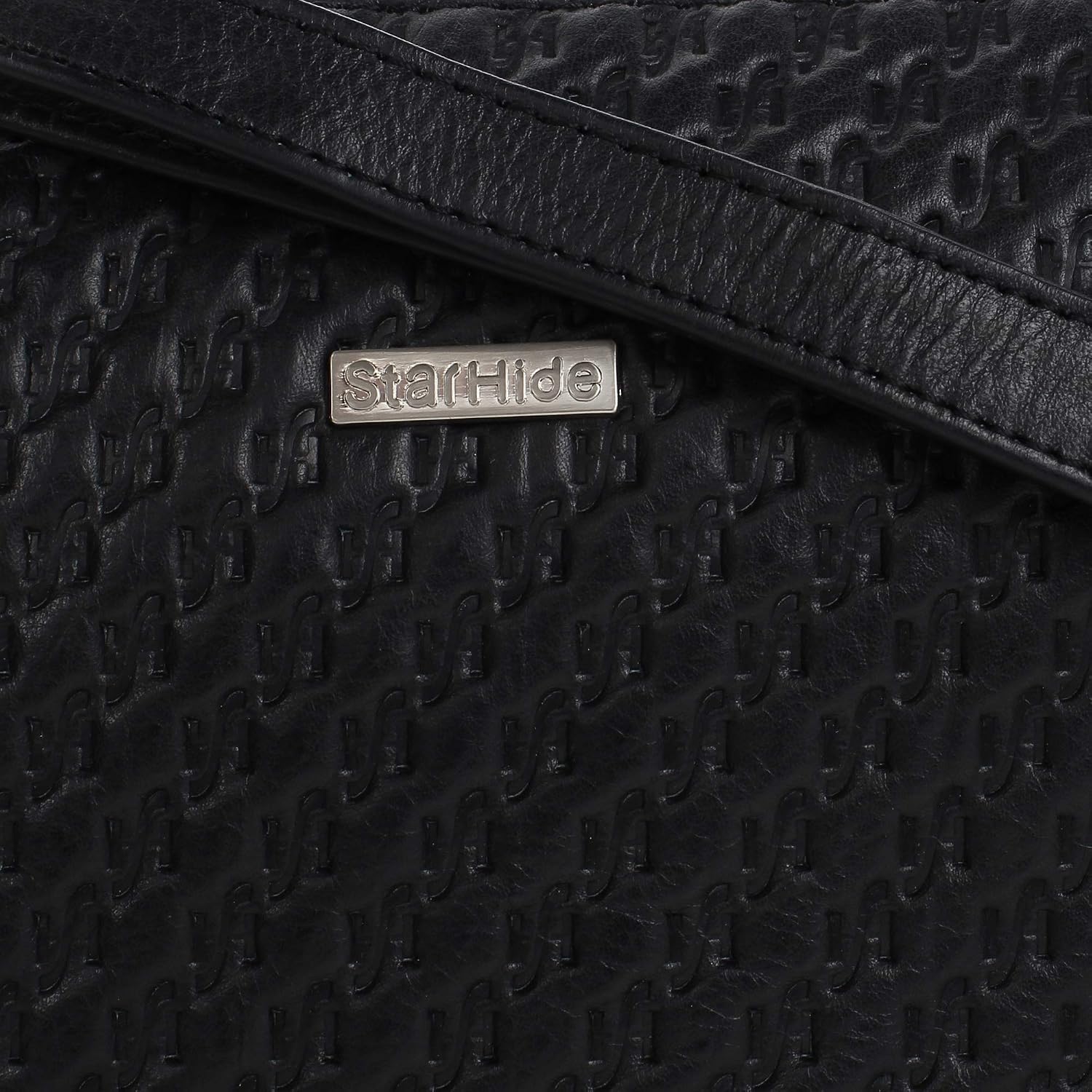STARHIDE Women's Leather Cross Body Shoulder Bag with Long Adjustable Strap And a Inner RFID Protected Pocket 5630 (Black) - Image 3