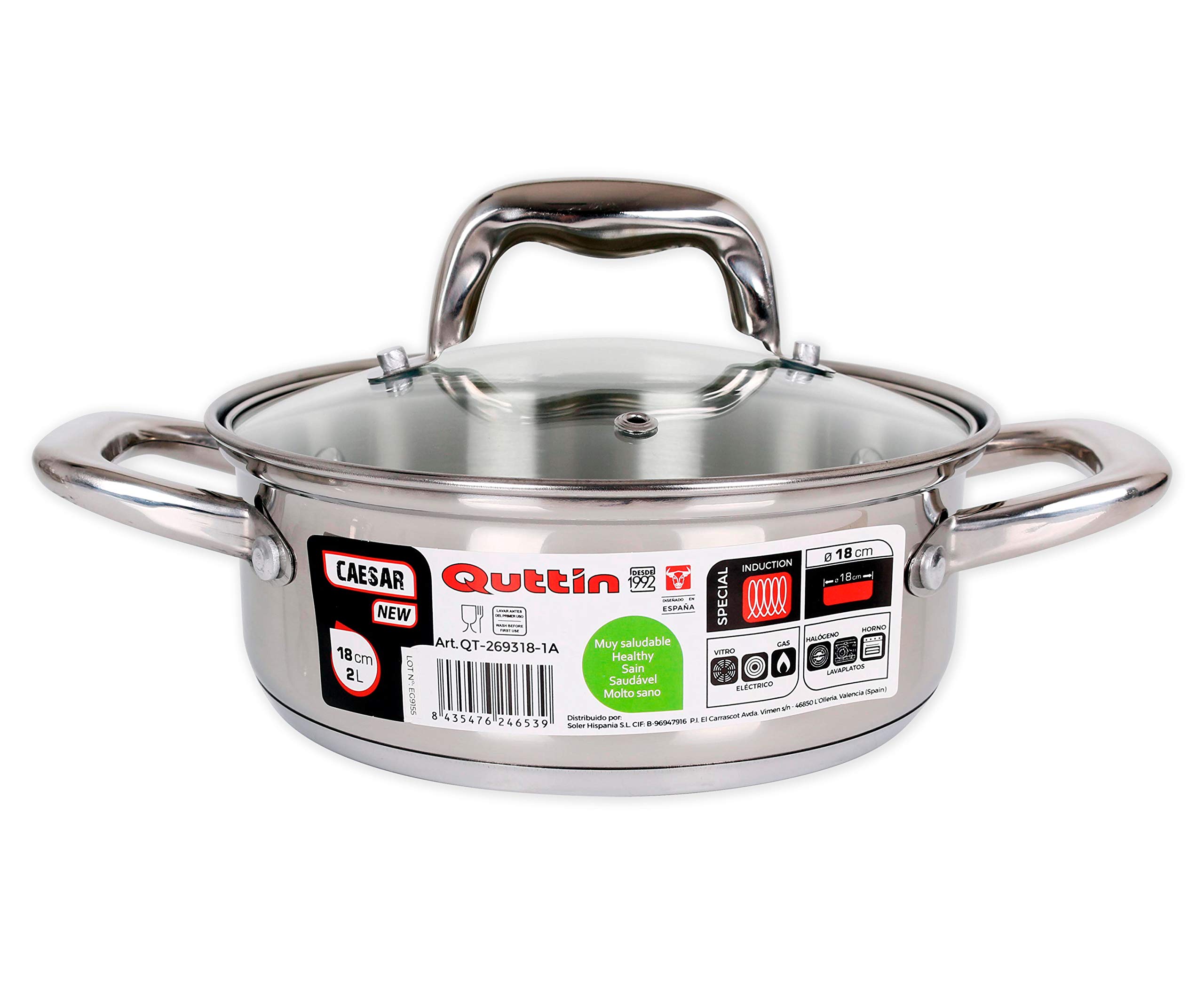 QuTTIN Induction Steel Pot 18 cm New Caesar