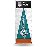 Rico Industries NFL Miami Dolphins 8-Piece 4-Inch by 9-Inch Classic Mini Pennant Decor Set, Teal, 4 x 9-inches