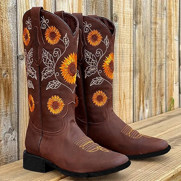 SO SIMPOK Sunflower Printed Embroidered