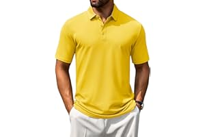 Cotrasen Men's Polo Shirts Short Sleeve Cotton Pique 3 Buttons Golf Shirts Classic Fit Casual Performance T-Shirt