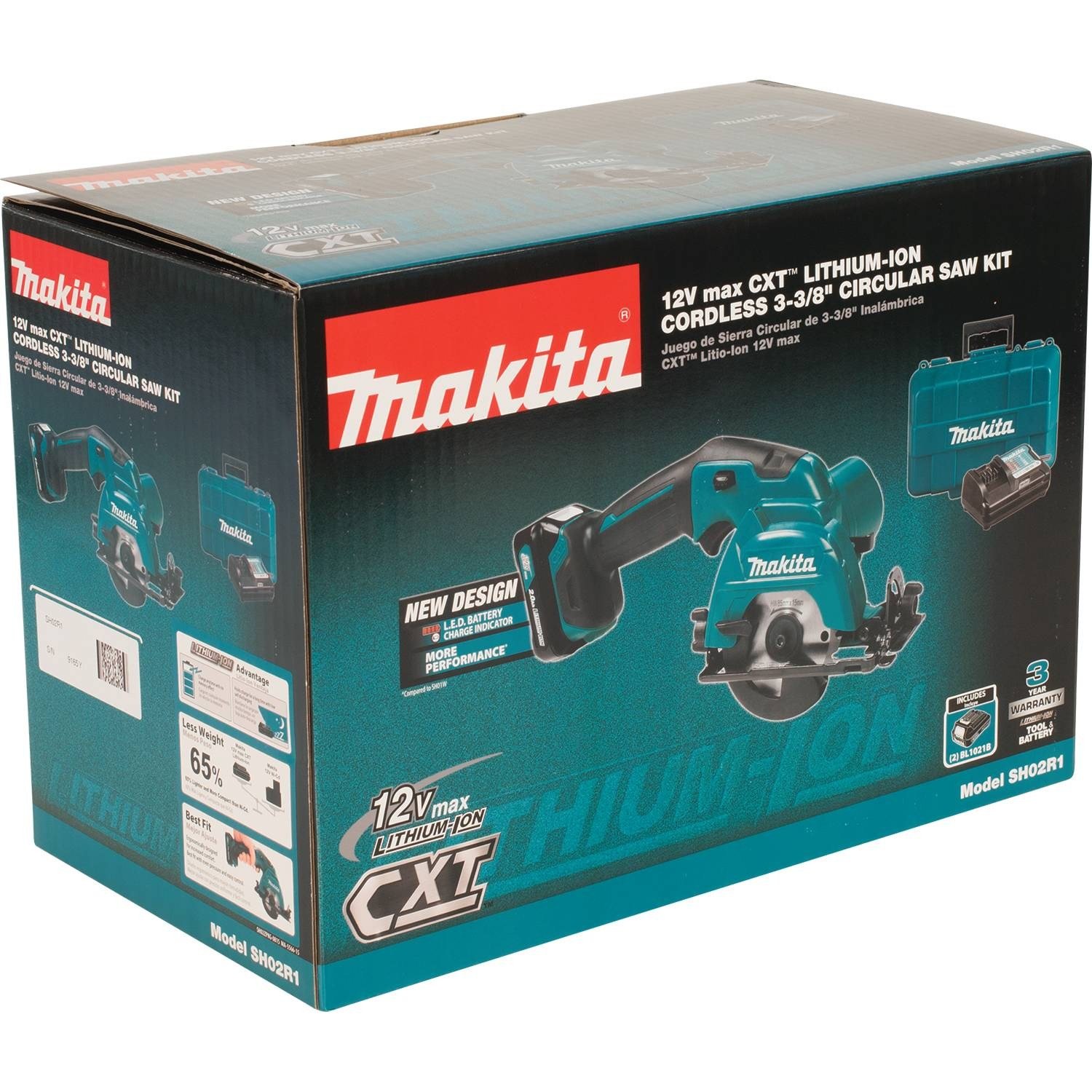 Makita SH02R1 12V Max CXT LithiumIon Cordless Circular Saw Kit, 33/8