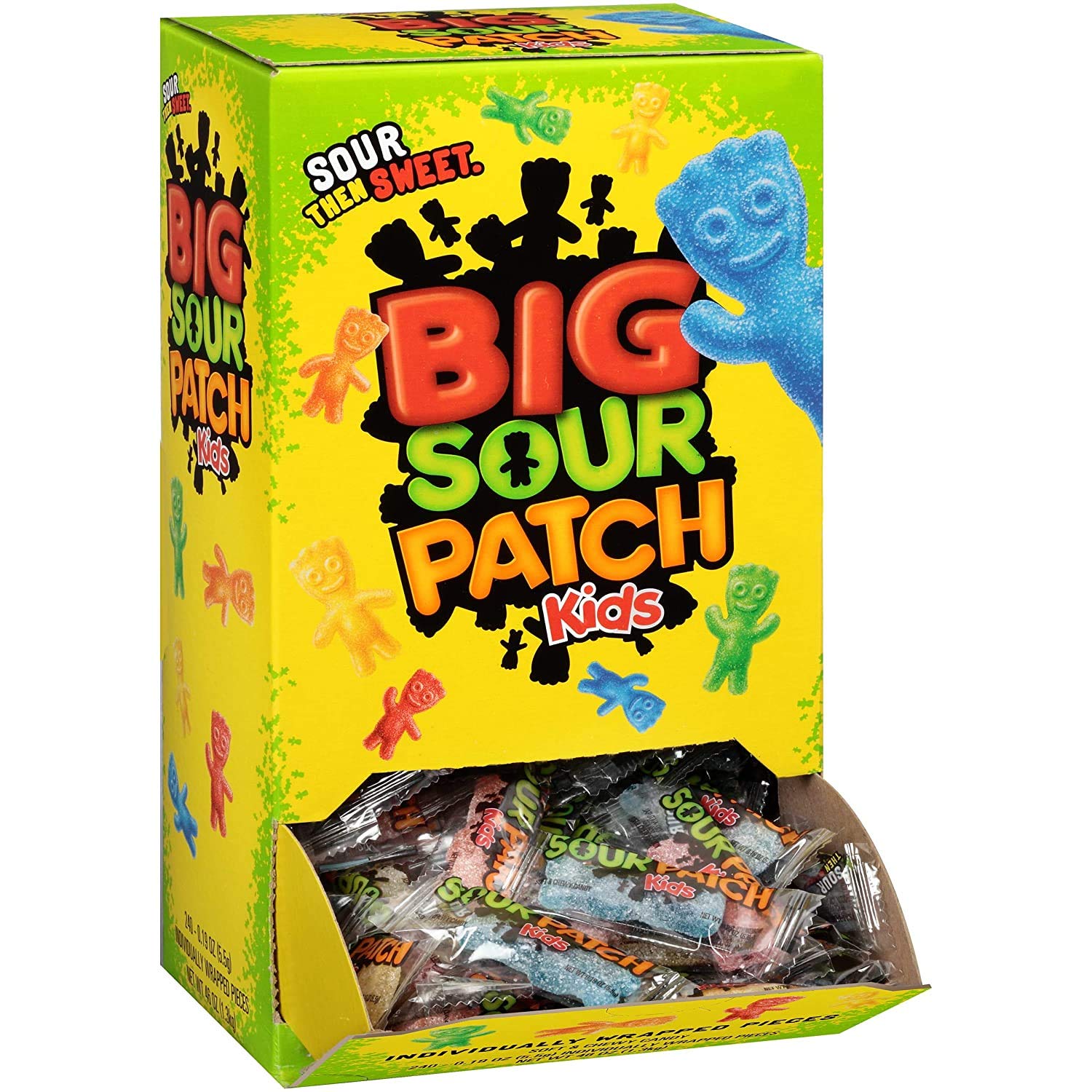 SOUR PATCH KIDS Big Individually Wrapped Soft & Chewy Candy, 240 Count : Sour Flavored Candies : Grocery & Gourmet Food