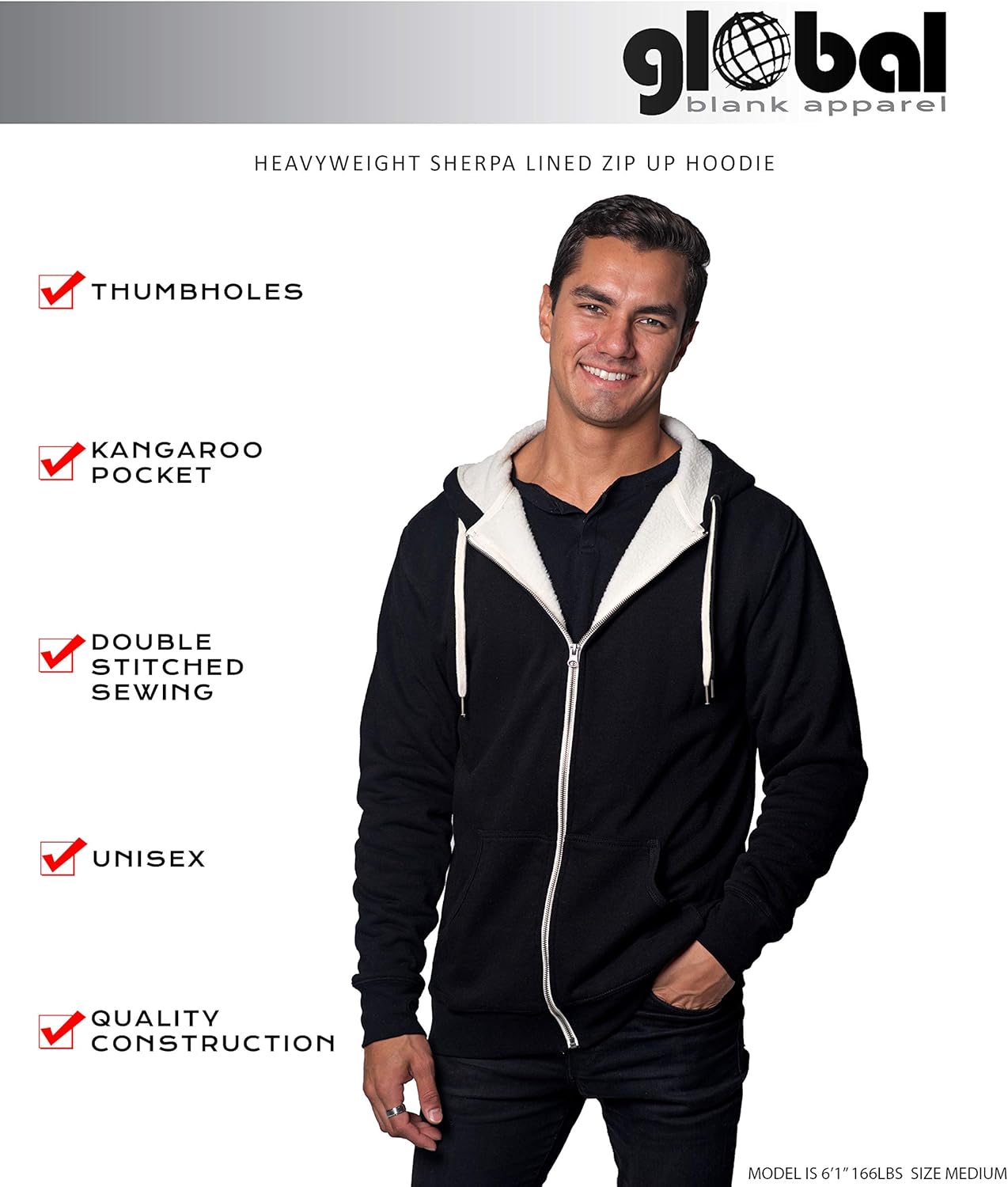 sherpa lined sleeves hoodie