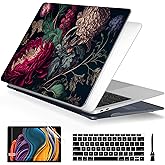 Batianda Design Case for M1 MacBook Air 13 Inch Model A2337 A2179 A1932 2021 2020 2019 Release,3D Stylish Designed Hard Shell with Keyboard Cover & Screen Protector, Vintage Flower