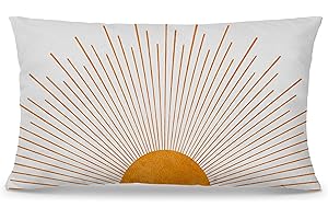 Nogrit Boho Pillows,Boho Couch Pillows, Boho Sun 12x20 Pillow Cover,Boho Sun Decor for Home Bedroom Living Room (Orange)