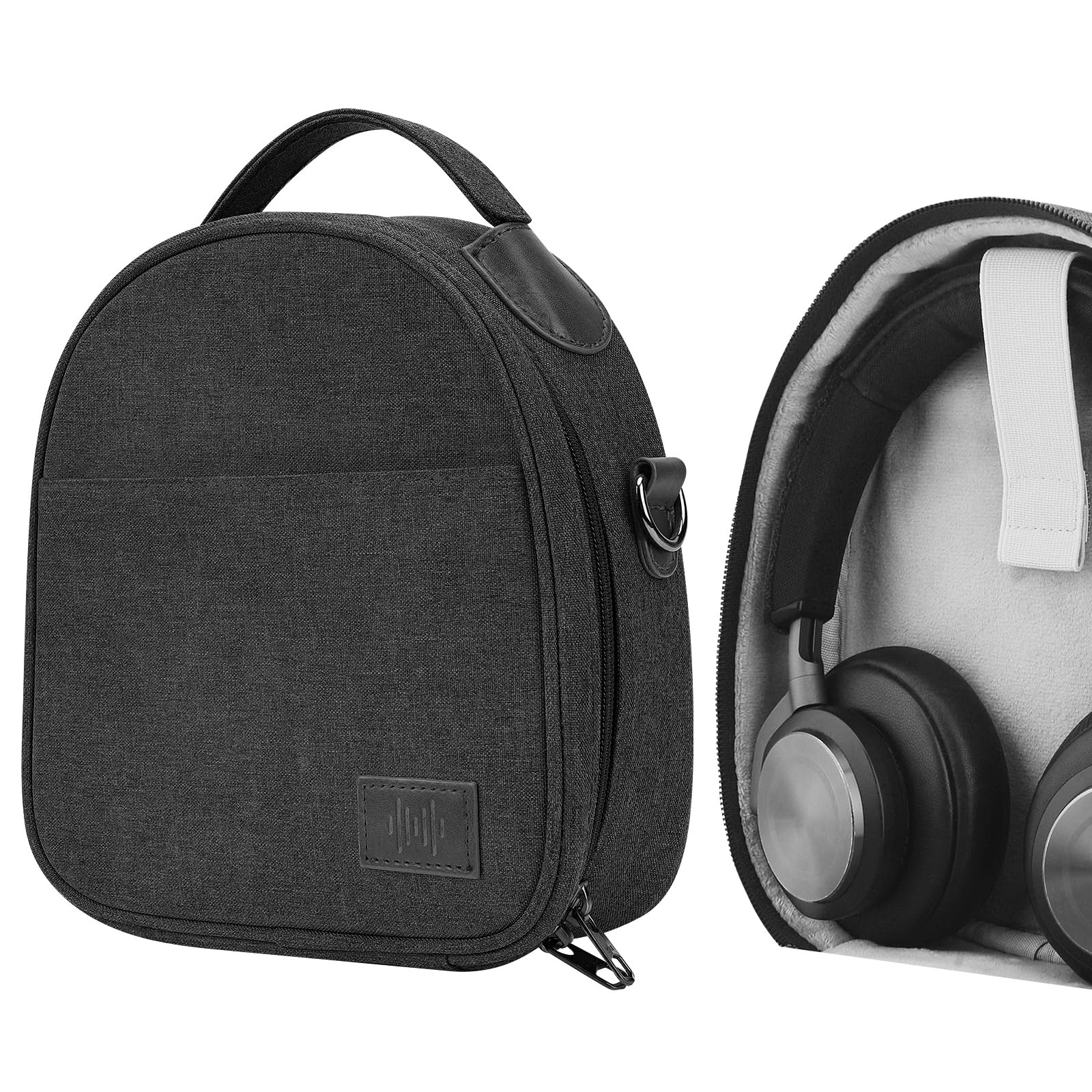 Geekria Headphones Pouch Compatible with Sennheiser PXC 550, Bose QC Ultra II/Ultra/45/35II, Soundcore Q11i and More, Replacement Protective Travel Carrying Bag with Cable Storage (Grey)