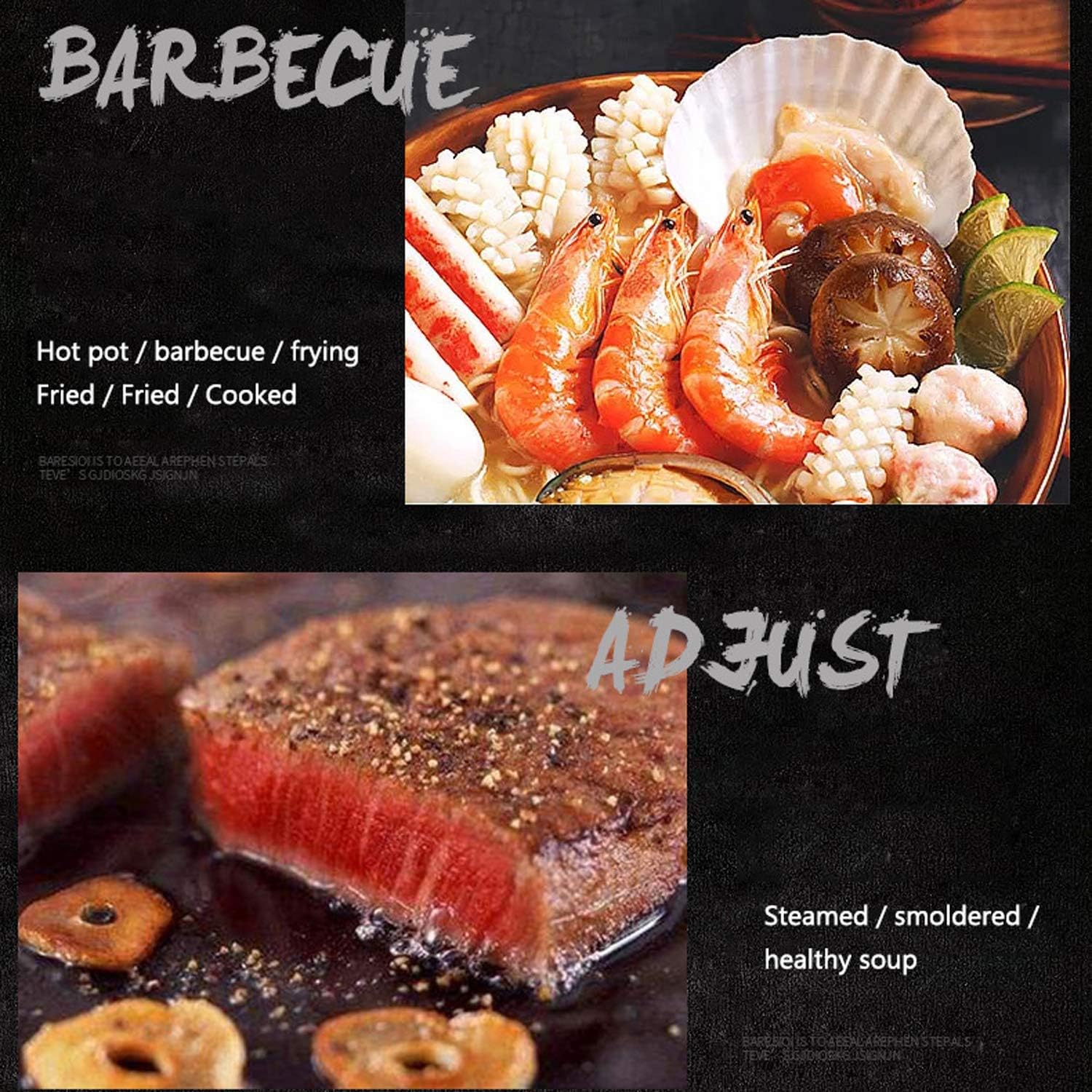 review LMM Electric Hot Pot,Multi-Functional Non Stick Electric Pot Hot,Non Stick Korean BBQ Teppanyaki Grill,Portable Electric Grill BBQ,for 2-12 People