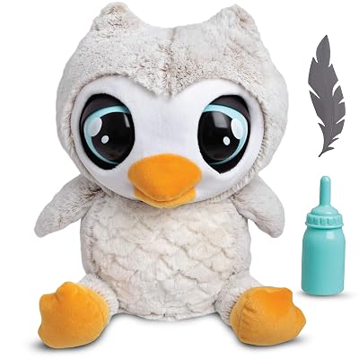 FAO Schwarz Hoots The Interactive Animated Talking Owl Plush Toy for Kids, Automatic Electronic Robotic Touch-Activated Doll with Giggle, Sleep, and