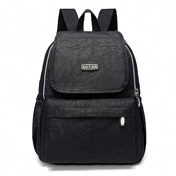 AOTIAN Kleine Rucksack Für Mädchen Und Damen Leichtgewicht Lässiger Tagesrucksack Schultaschen 10 Liter Schwarz