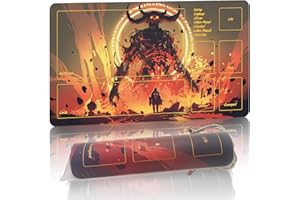 PARTYPDA MTG Playmat TCG DND Game Mat Playmat with Zones, Locking Edge Design, Non-Slip and Durable (Demon)