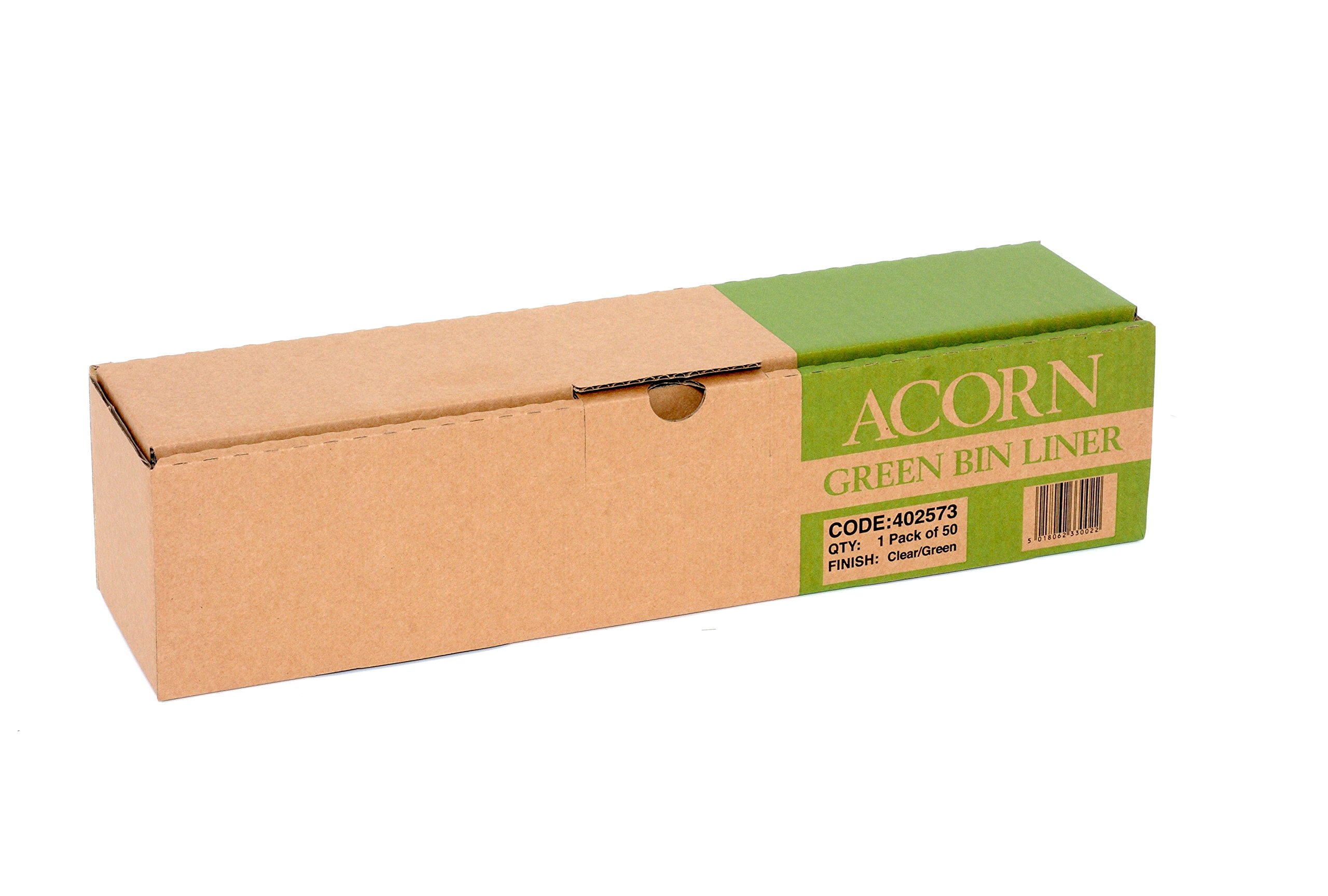 Acorn Tough Green Bin Liners (Roll of 50 with tear off perforations) Made in the UK for a lower carbon footprint