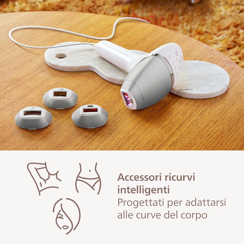 Lumea 8000 Series, dispositivo di epilazione IPL, alternativa ai dispositivi di epilazione laser, con tecnologia SenseIQ, 3 accessori per corpo, viso e zone di precisione, modello BRI946/00