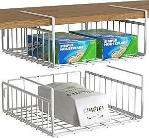 Simple Houseware 2er-Pack – Unterregalkorb, weiß