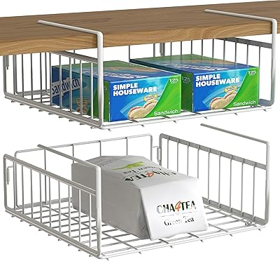 Simple Houseware 2er-Pack – Unterregalkorb, weiß