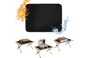 APIPI 15 x 18in Fireproof Grill Mat for Outdoor Grill - 2mm Thickened Heat Resistant Mat for Countertop, Easy to Clean & Waterproof & Oil Proof for Protecting Prep BBQ Table