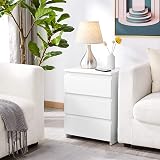 Yaheetech Bedside Table 3 Drawers White 35x45x60.5 cm Nightstand view 8