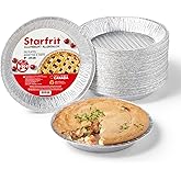 Starfrit 50-Pack Aluminum Pie Plates - 9” (23 cm) - Perfect for Baking Pies, Chicken Pot Pies & Quiches - Recyclable - Dispos