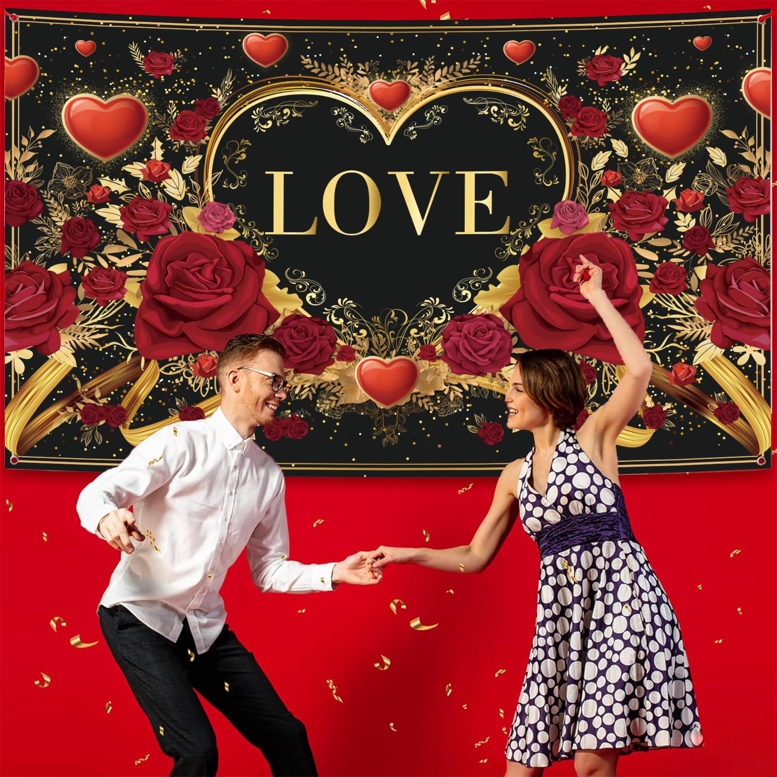 Valentines Day Decorations – Valentines Day Backdrop and Banner for Party, Office, Classroom, and Home Décor