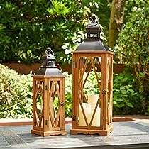 Amazon.com: Glitzhome 2 Pack Farmhouse Diamond Wood/Metal