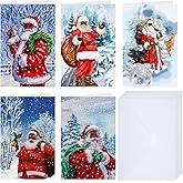 Teling 20 Pcs African American Christmas Cards Holiday Greeting with Envelopes African Christmas, Black Santa Christmas Cards for Christmas, 6 x 4 Inch Folded Size, 20 Envelopes Kit