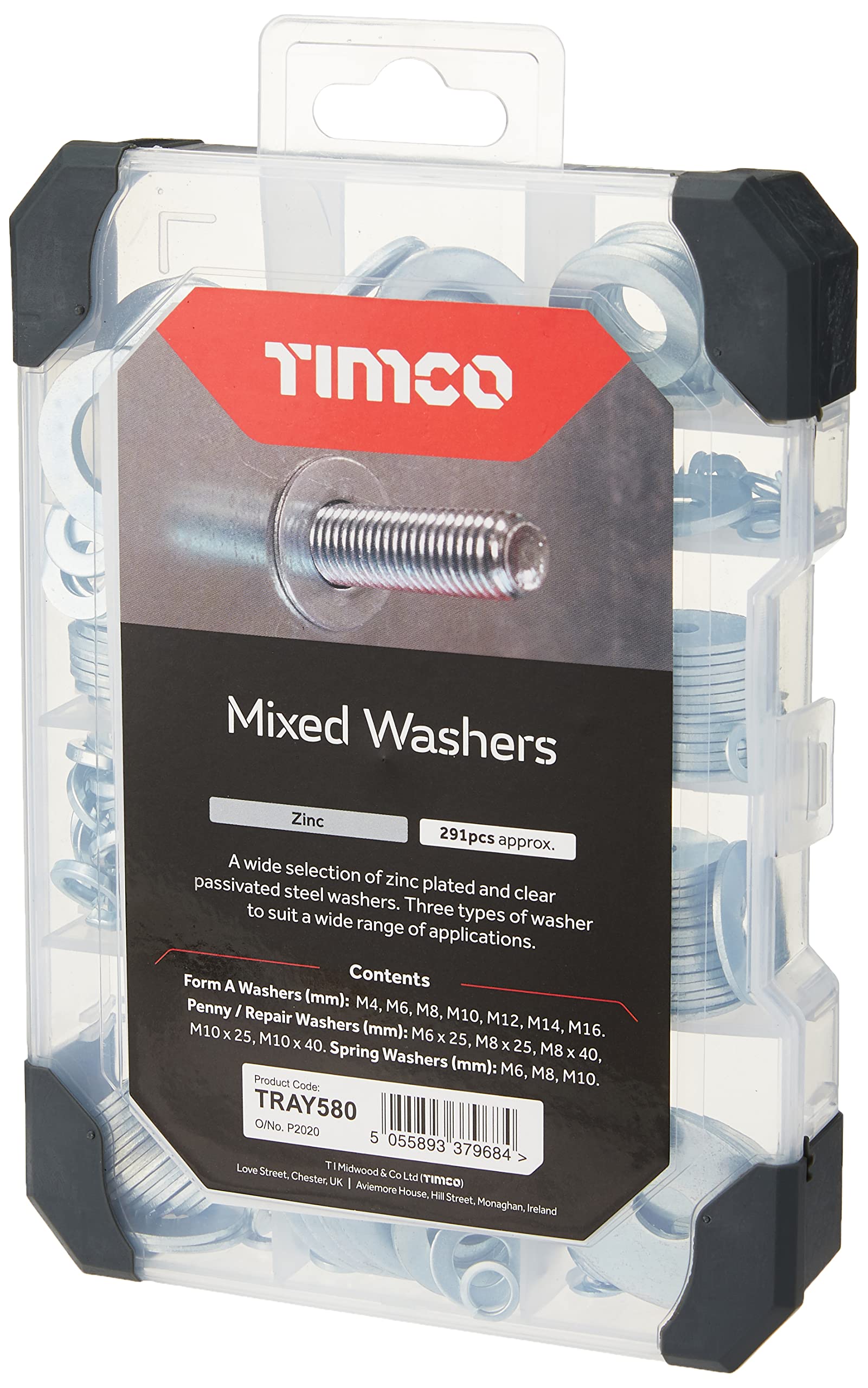 TIMCO Mixed Tray of Washers - Zinc - 291pcs
