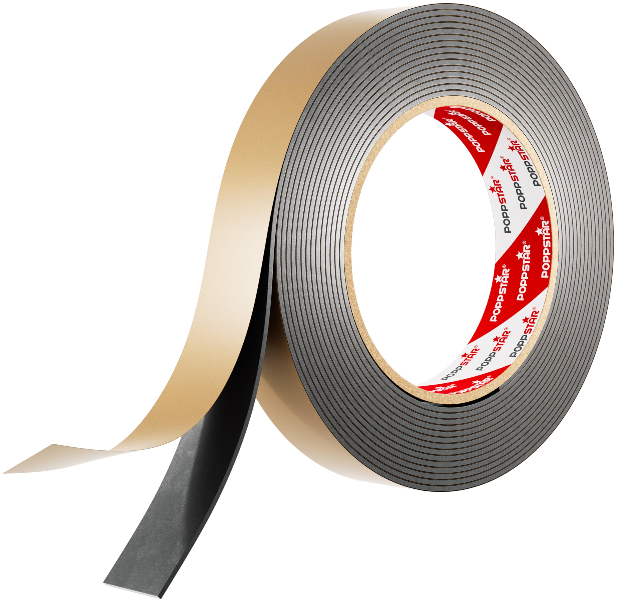 POPPSTAR Double-Sided Butyl Tape (5m x 20mm x 1.6mm) Butyl Rubber Tape, Black