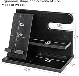 Teslyar Dad Gifts Wood Phone Docking Station Nightstand Organizer Black view 8